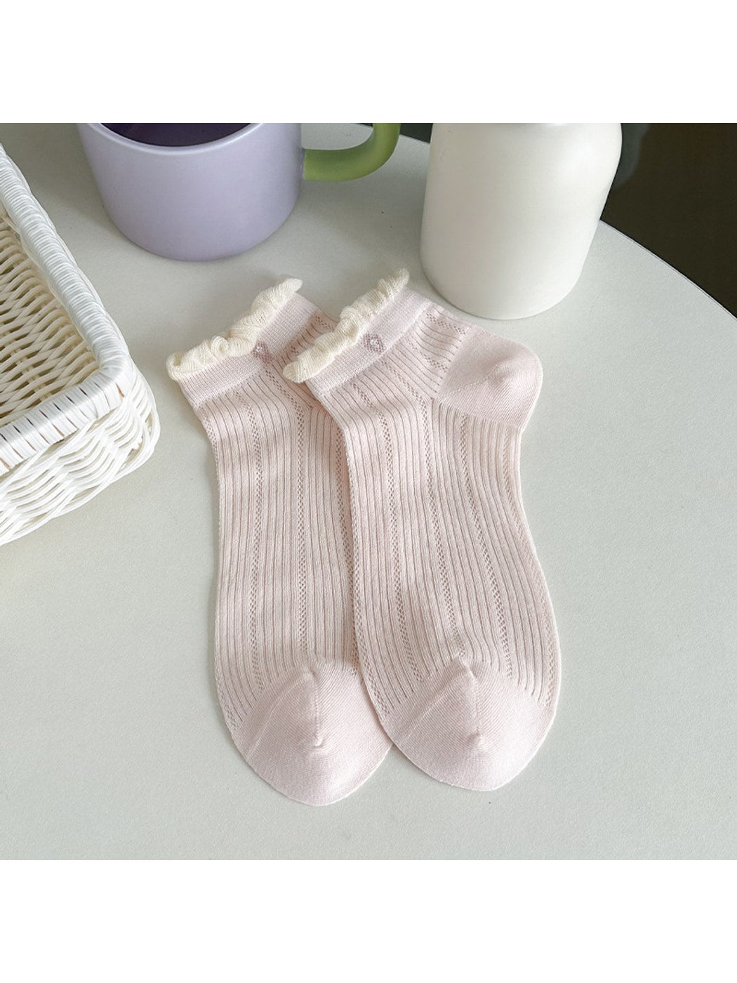 Rufia - Sweet Ruffle Trim Women's Ankle Socks