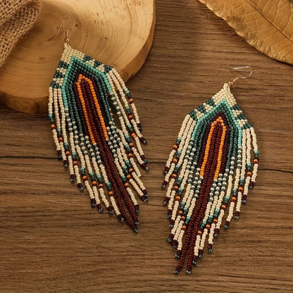 Earwish - Boho Beaded Long Tassel Earrings - Colorful & Special
