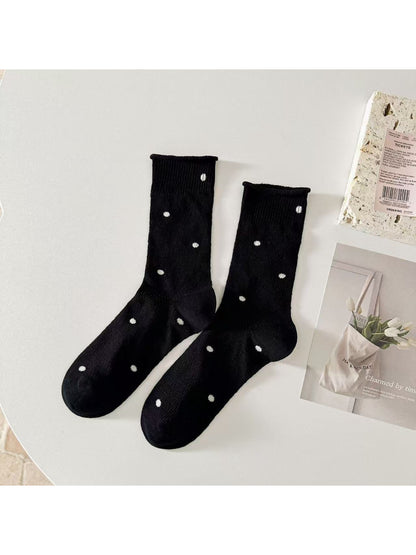 Rufia - Classic Dotted Mesh Knit Crew Socks