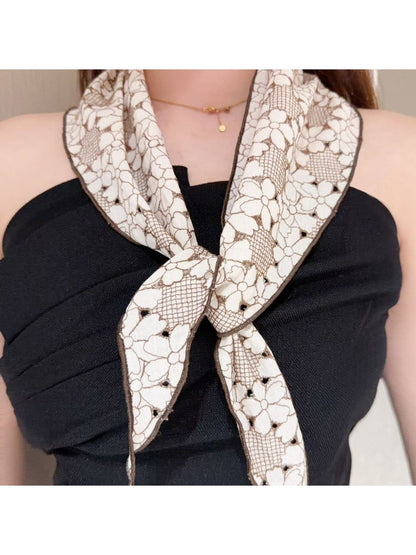 Scarvii - Decorative Floral Triangle Bandana Scarf