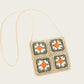 Cosbai - Boho Woven Flower Crossbody Bag With Zipper