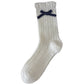 Rufia - White Mid-calf Socks with Various Patterns – 7 Options