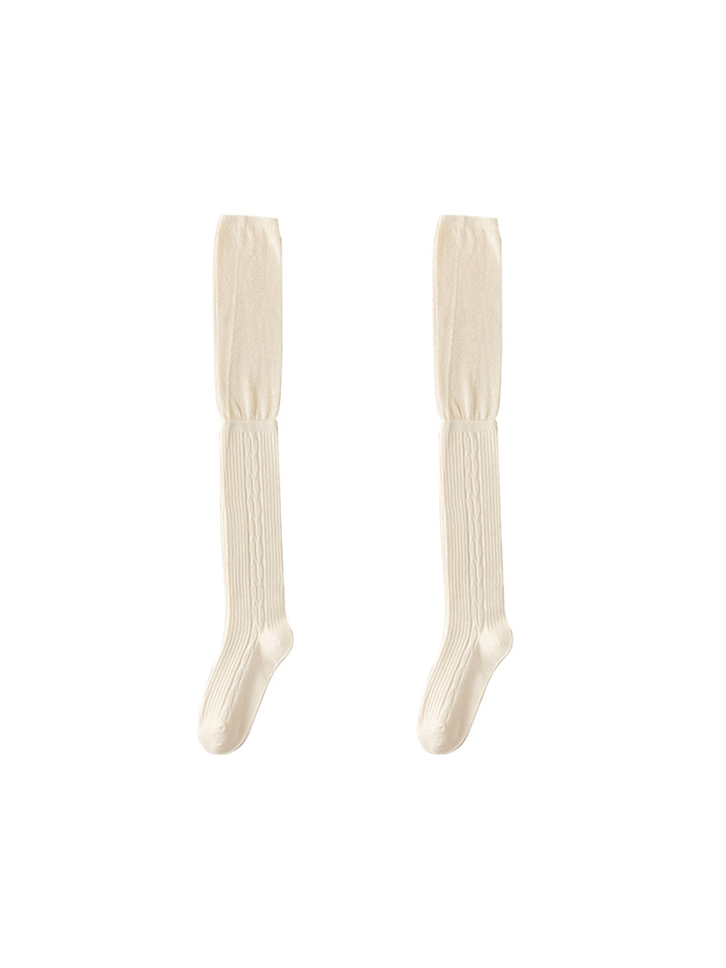 Rufia - Solid Color Textured Knee-High Socks