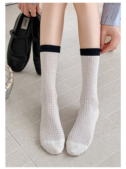 Rufia - Soft Textured Grid Crew Socks product image 8