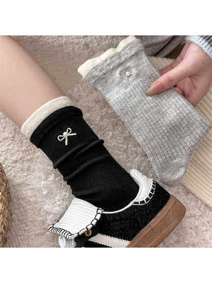 Rufia - Ribbed Bow Detail Socks