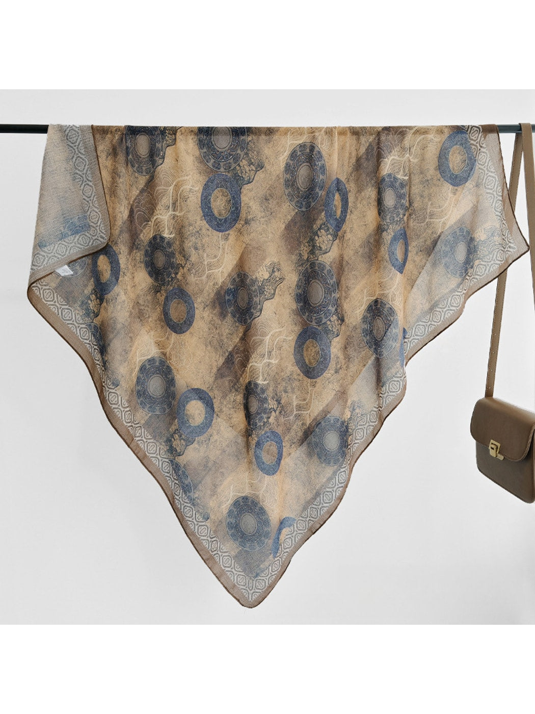 Scarvii - Retro Distressed Circle Print Square Scarf