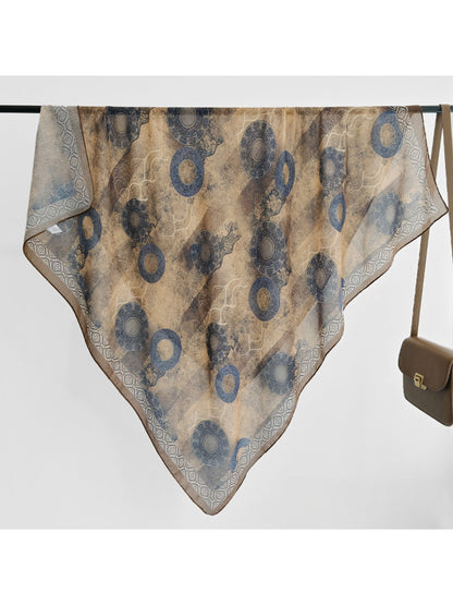 Scarvii - Retro Distressed Circle Print Square Scarf