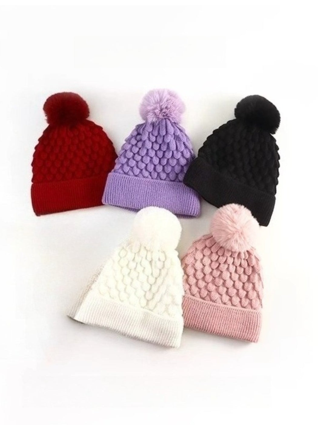 Haila - Unisex Knitted Beanie with Plush Pompom