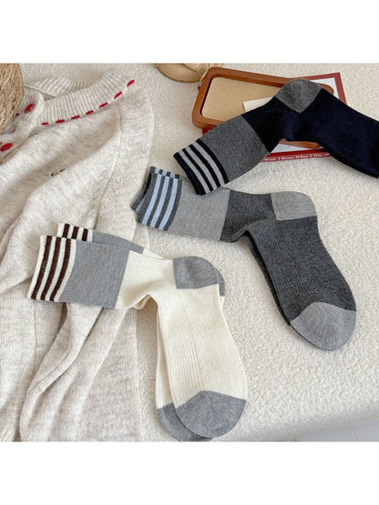 Rufia - Colorblock Stripe Knit Crew Socks