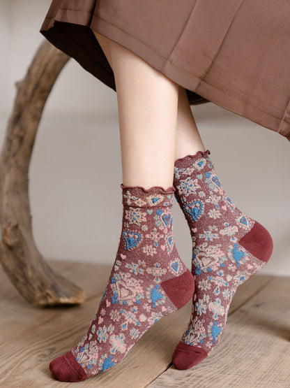 Rufia - Sweetheart Embroidered Crew Socks