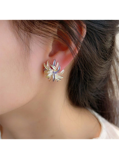 Side view of Earwish Color Burst Floral Earrings highlighting the earring hooks