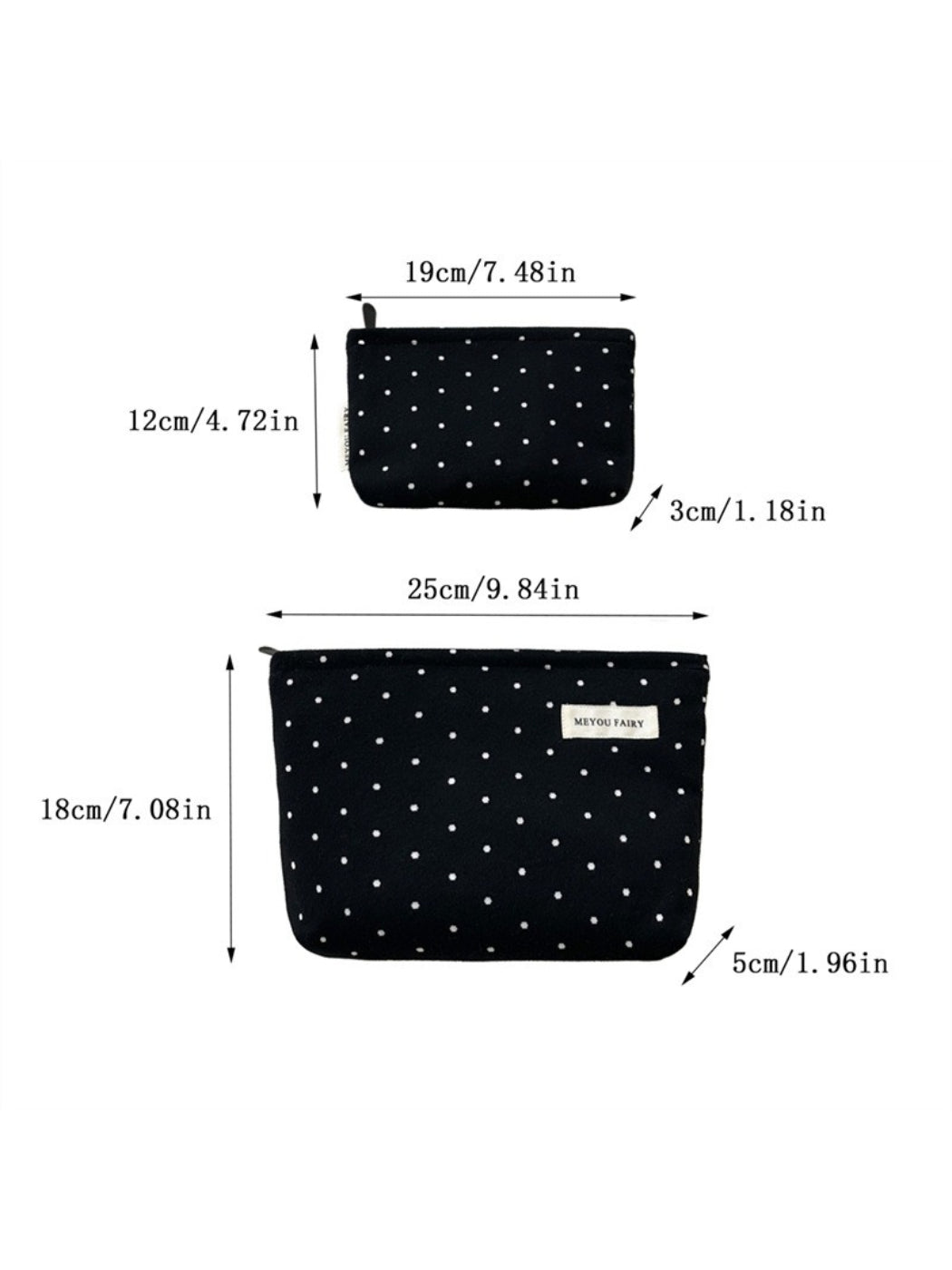 Cosbai - Polka Dot Felt Cosmetic Pouch