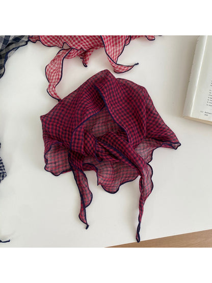 Scarvii Gingham Check Triangle Scarf