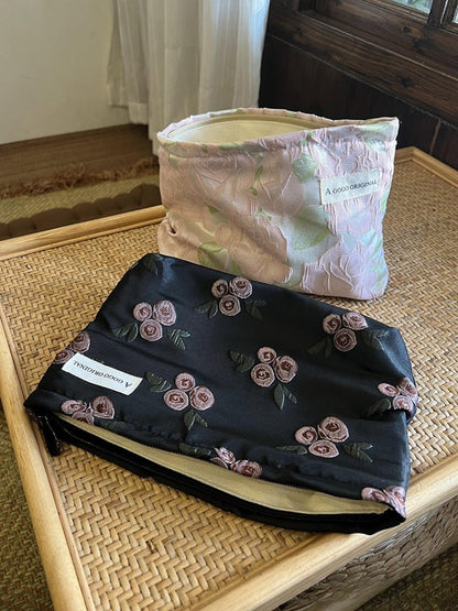 Cosbai – Rose Print Travel Makeup Bag