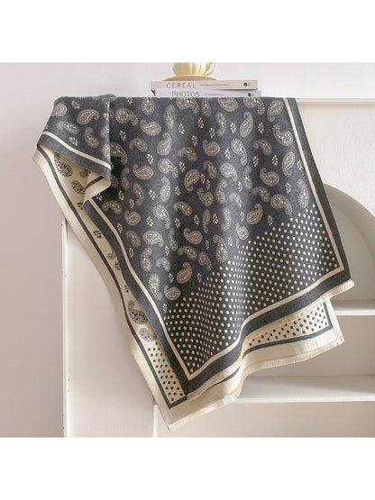 Scarvii - Paisley and Polka Dot Fringe Scarf