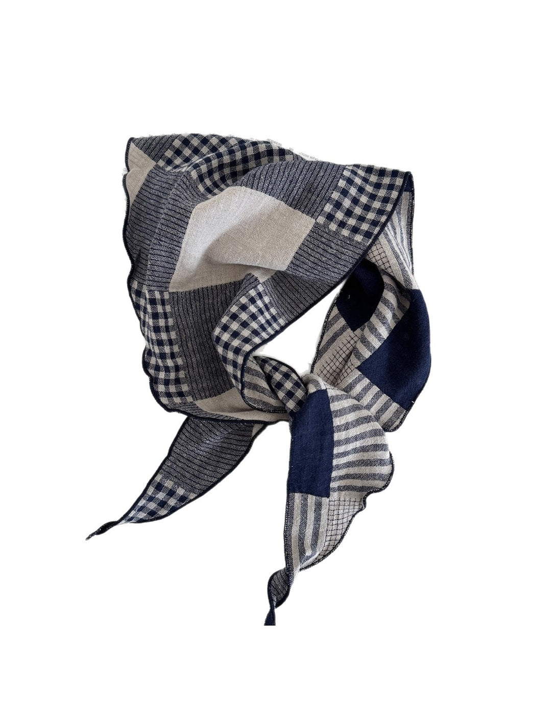 Scarvii - Retro Geometric Check Triangle Bandana