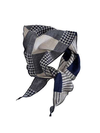 Scarvii - Retro Geometric Check Triangle Bandana