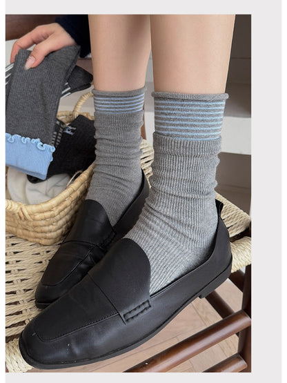 Rufia - Mixed Textured Pattern Crew Socks