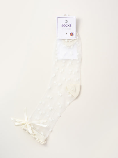 Rufia - Sheer Polka Dot Bow Socks