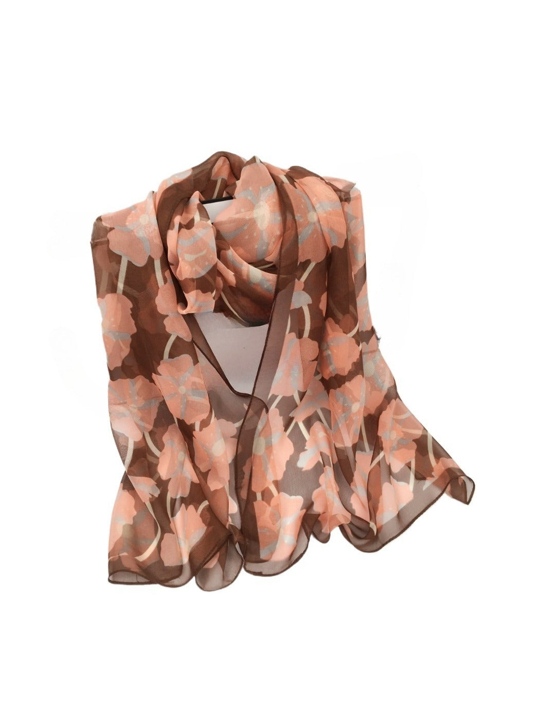 Scarvii - Floral Print Scarf - Elegant & Lightweight