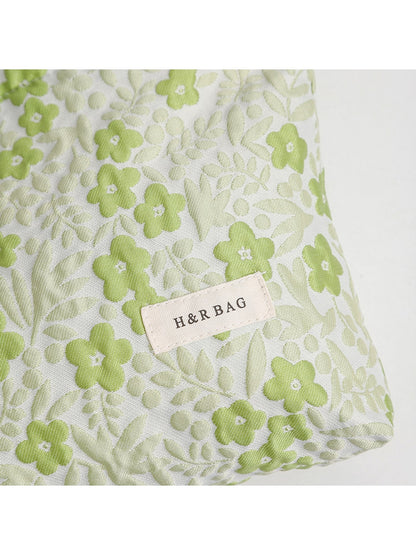 Cosbai - Light Green Floral Toiletry Organizer Bag