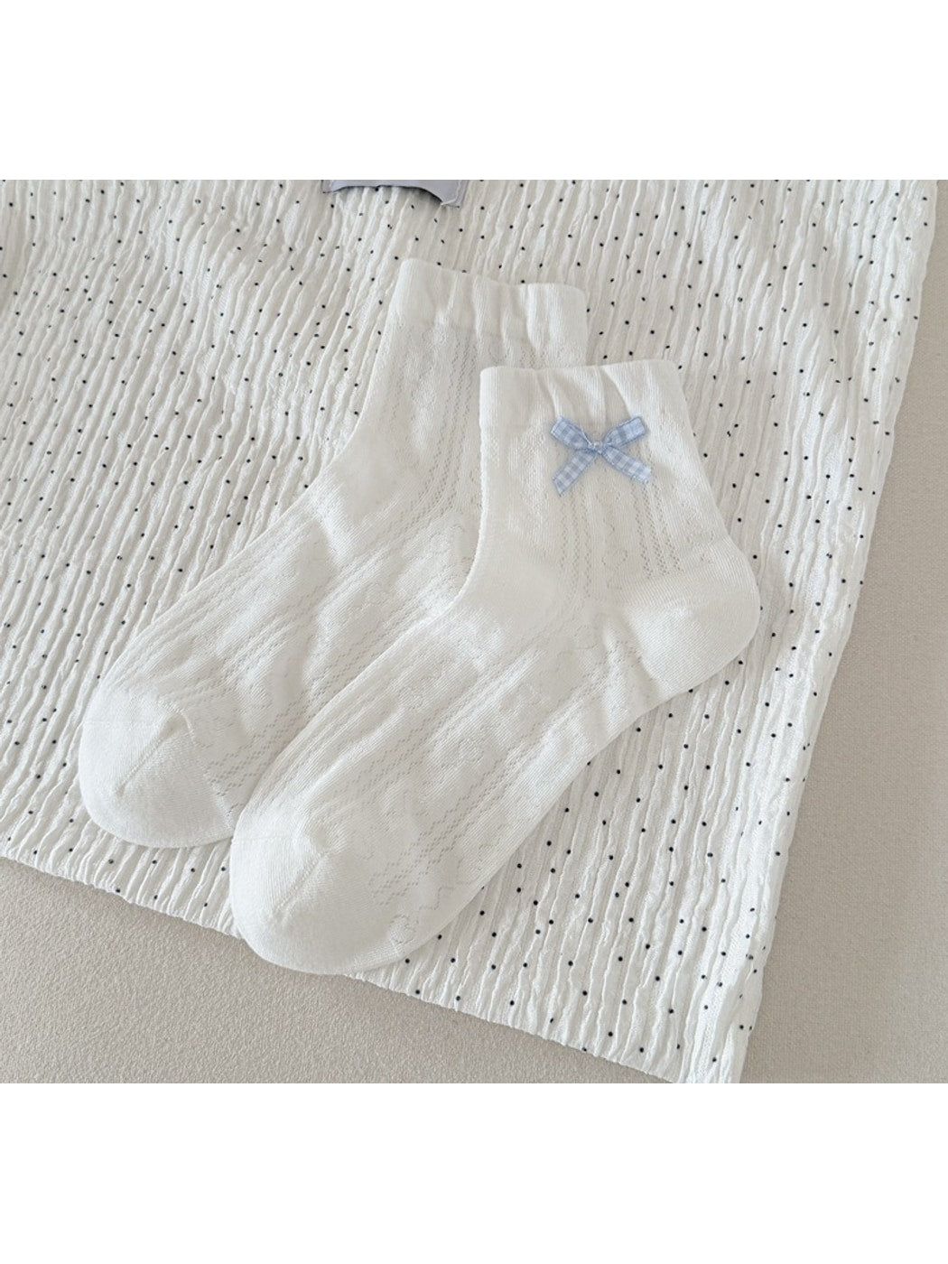 Rufia - Lace Bow Heart Pattern Women's Crew Socks