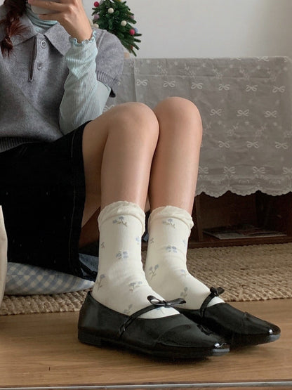 Rufia - Cute Floral Winter Sweet Socks - Soft & Warm