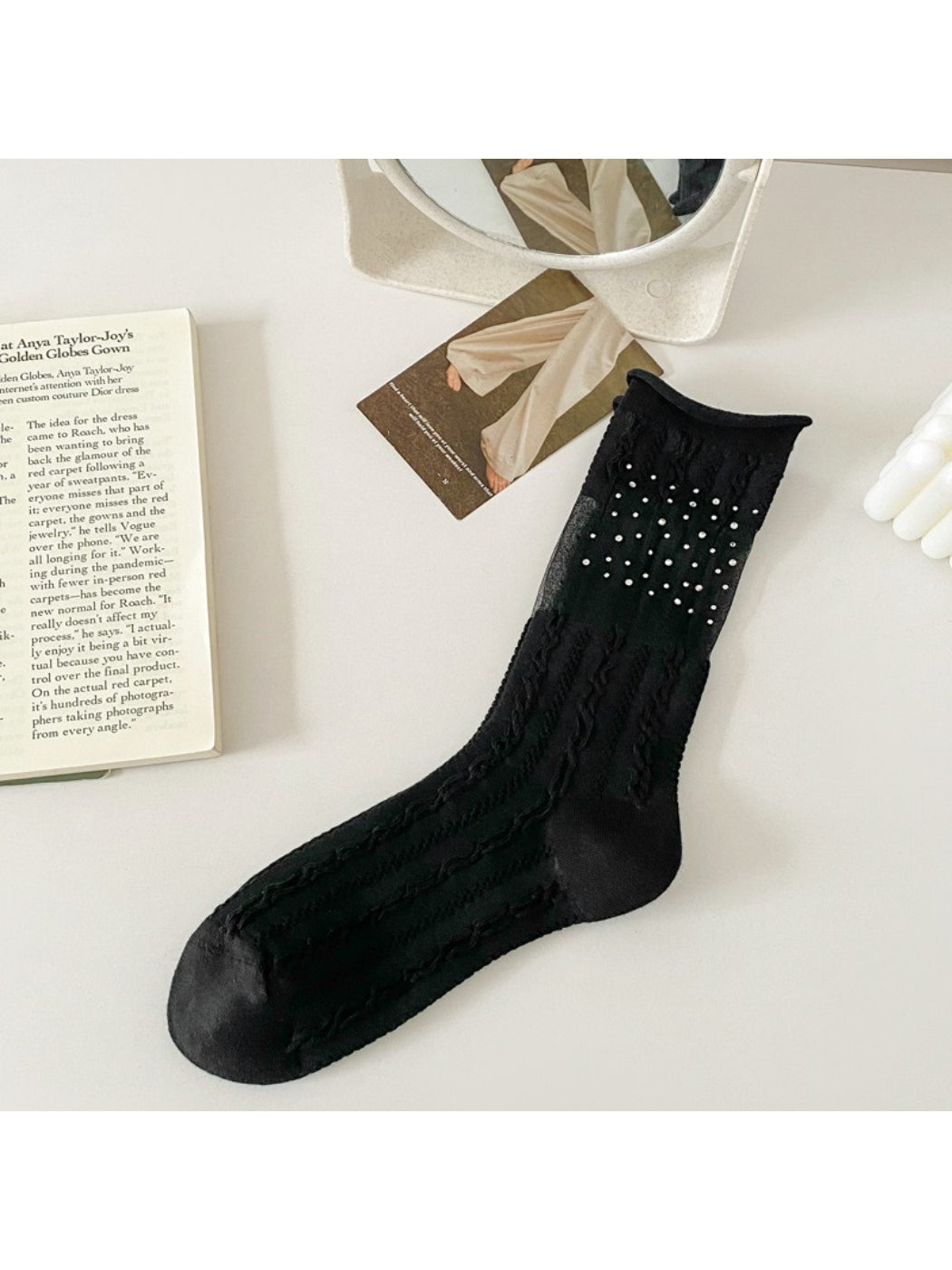 Rufia - Mesh White Mid-Calf Socks product image 3