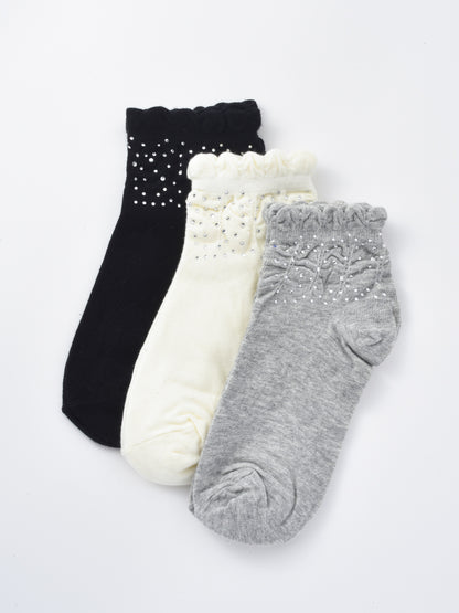 Rufia - Bubble Trim Solid Low-Cut Socks