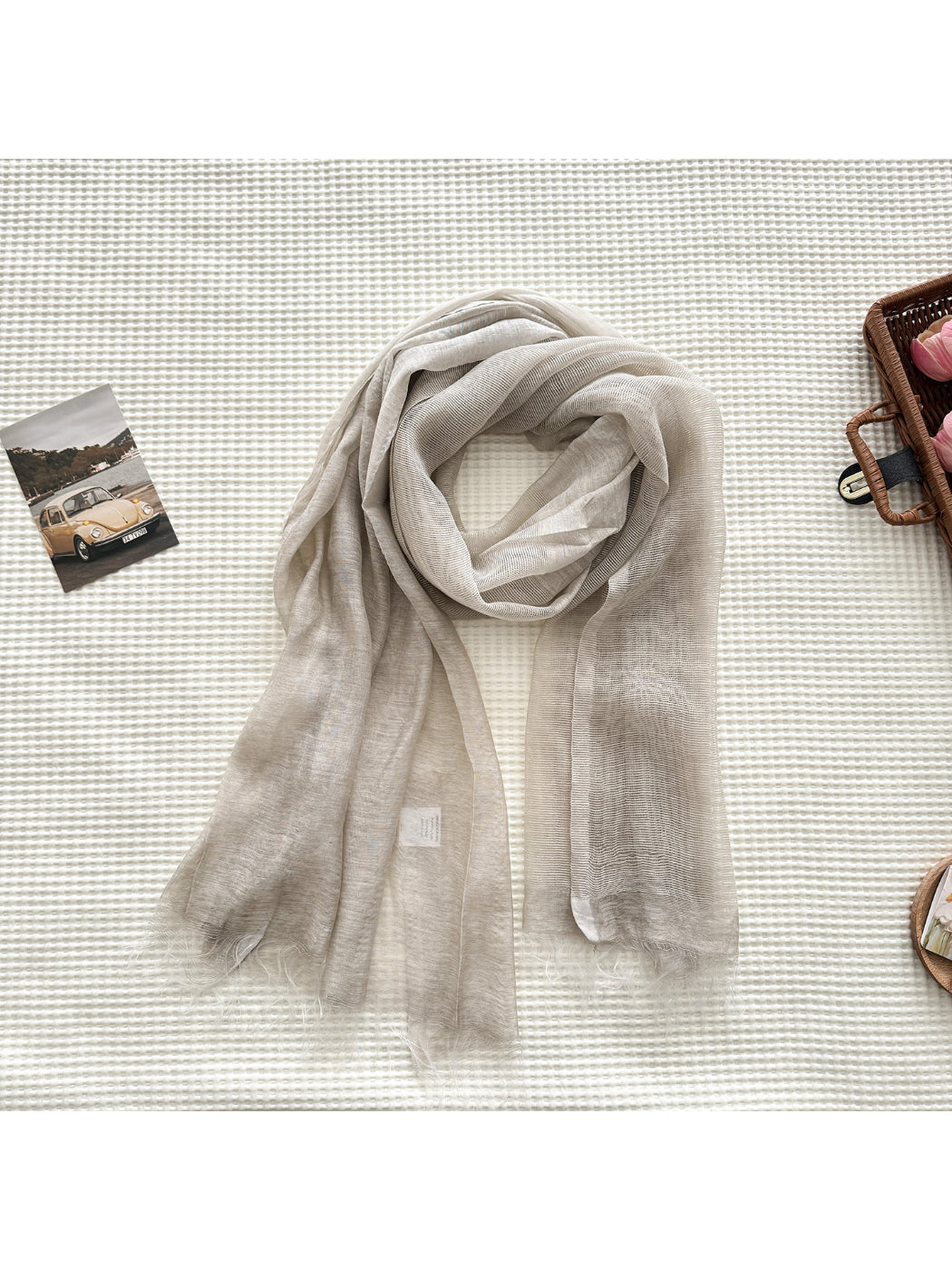 Scarvii - Fringe Edge Woven Long Scarf