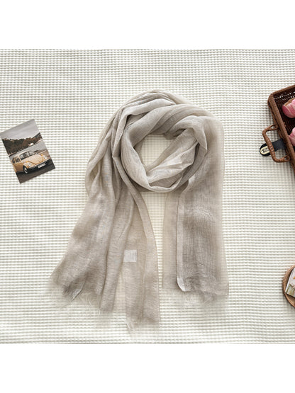 Scarvii - Fringe Edge Woven Long Scarf