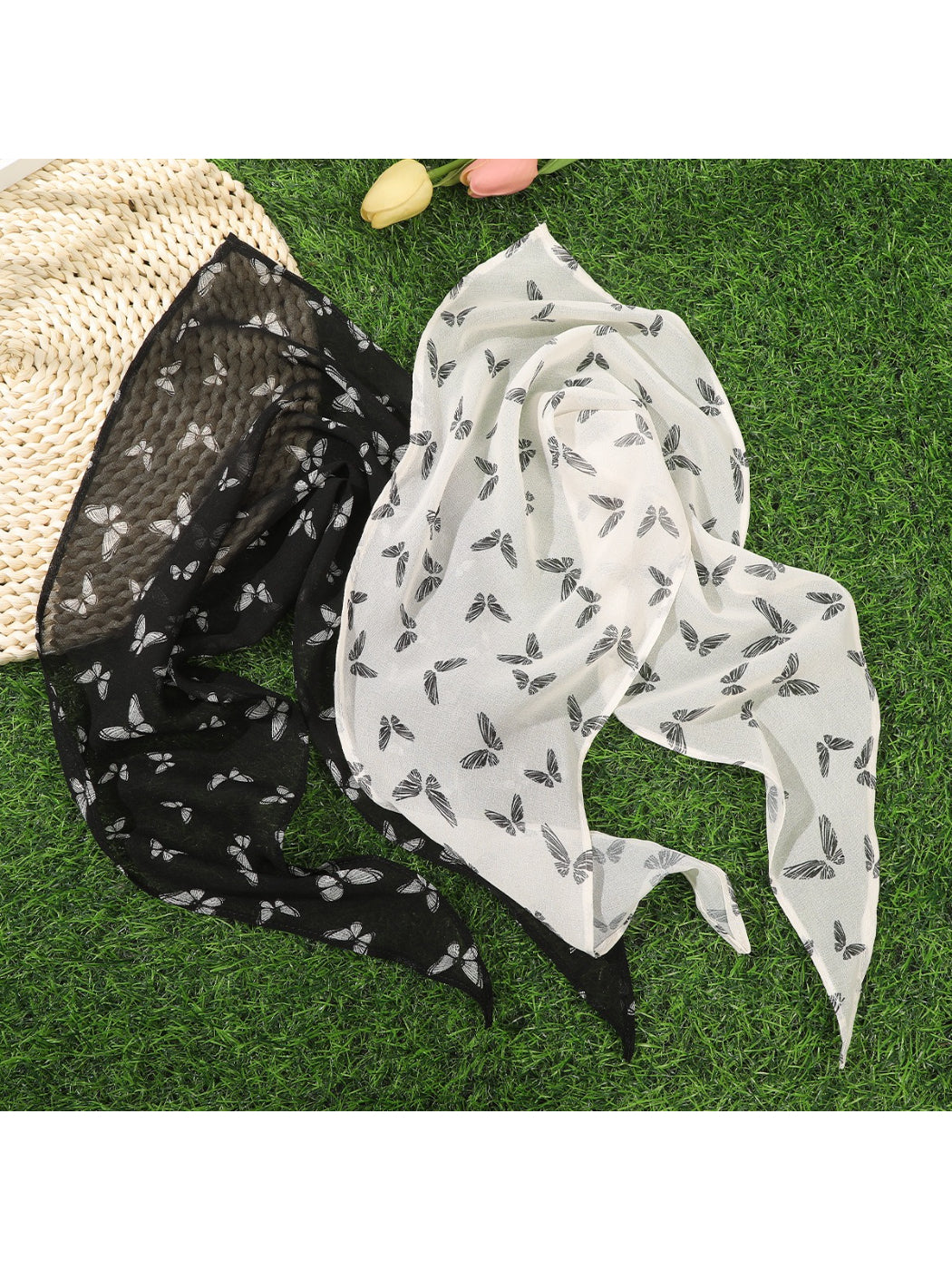 Scarvii Sheer Butterfly Print Hair Scarf