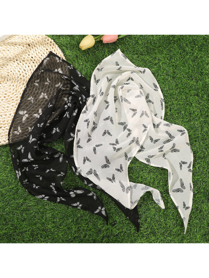 Scarvii Sheer Butterfly Print Hair Scarf