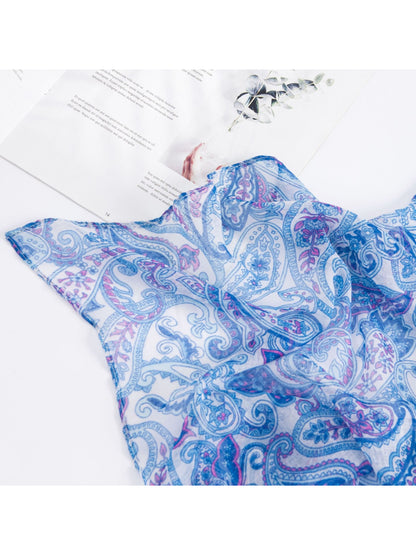 Scarvii - Blue Paisley Print Scarf