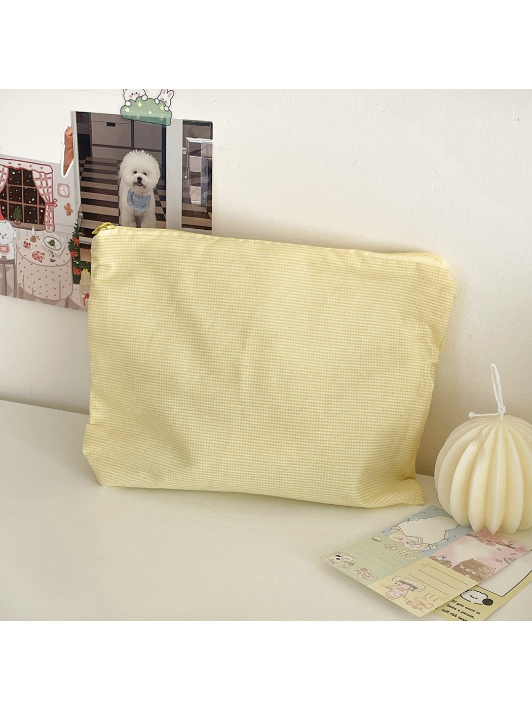Interior view of the Cosbai travel makeup pouch showing spacious
