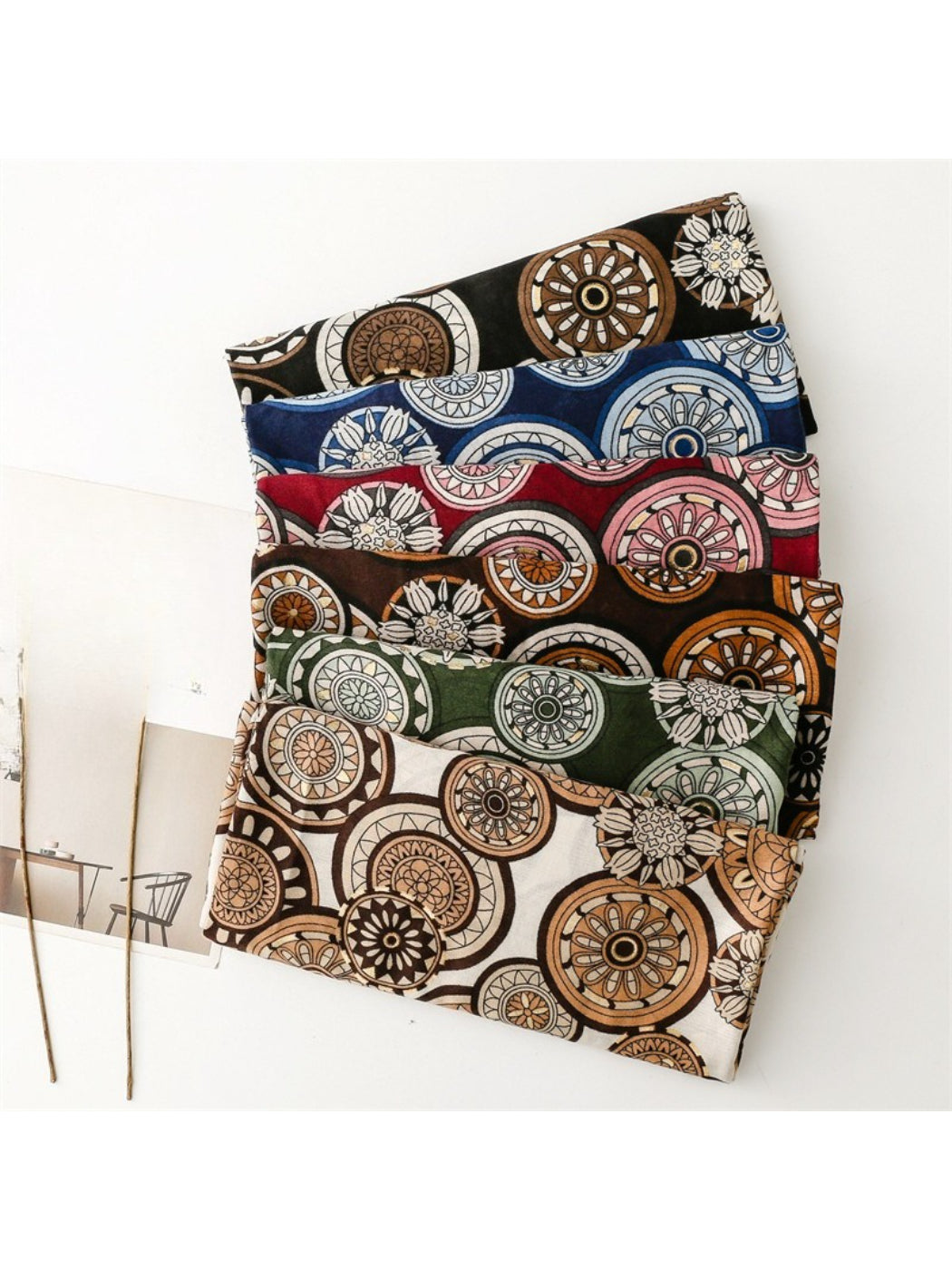 Scarvii - Soft Tone Medallion Pattern Everyday Scarf