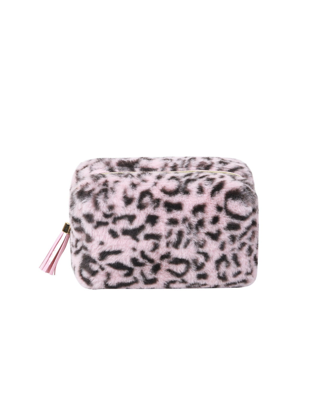 Cosbai - Faux Fur Leopard Makeup Bag detail view 4