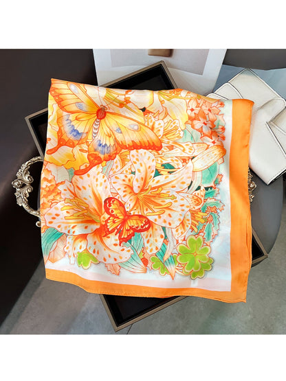Scarvii - Butterfly Print Casual Fashion Square Scarf