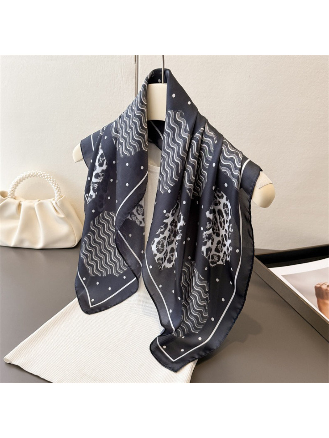 Scarvii Leopard Spot Patchwork Square Scarf