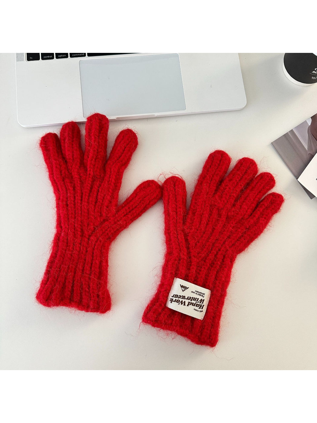 Gloving - Fuzzy Texture Ribbed Cuff Gloves