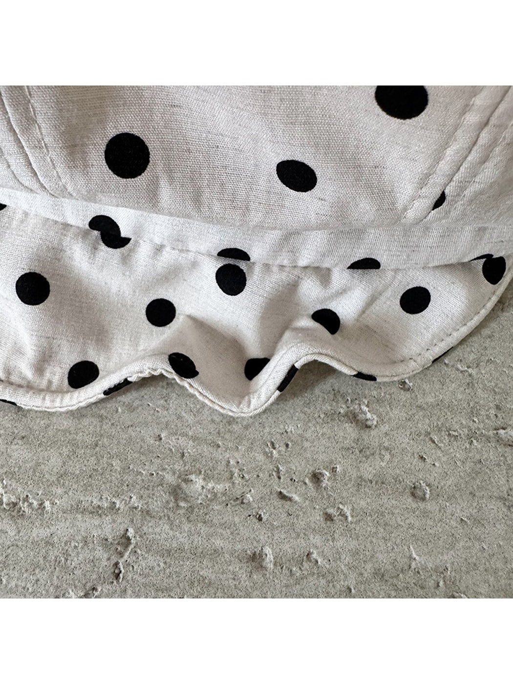 Haila - Polka Dot Print Short Brim Beret Hat