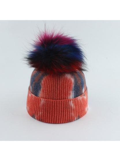 Haila - Striped Pom Pom Knit Beanie
