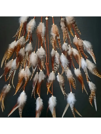 Hairish - Long Boho Feather Hair Garland