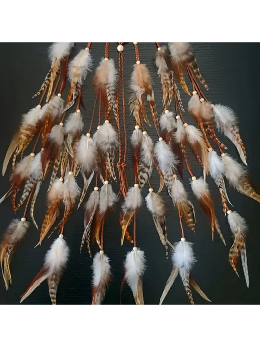 Hairish - Long Boho Feather Hair Garland