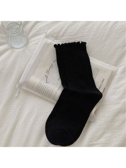 Rufia - Sheer Lace Mesh Crew Socks - image 7
