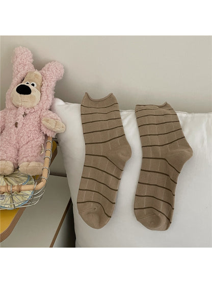 Rufia Stripe White Pastel Mid Calf Socks product image