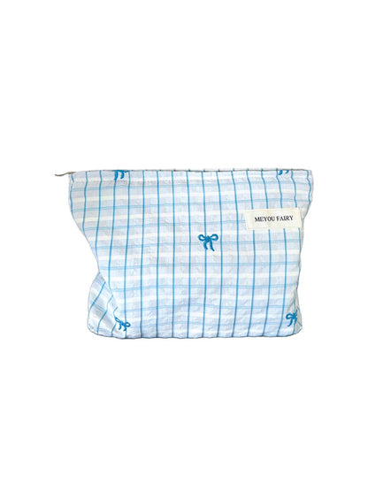 Cosbai - Women's Plaid Zippered Cosmetic Bag