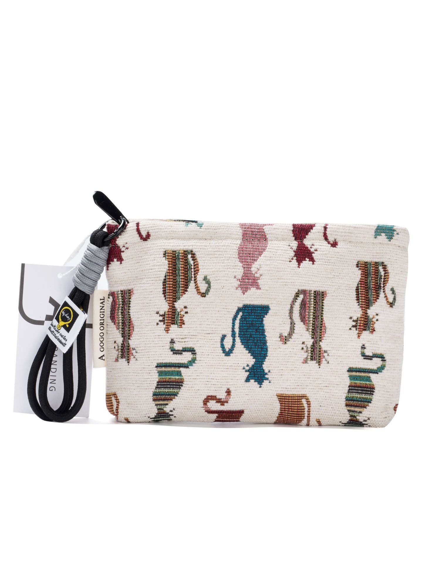 Cosbai - Cat Print Mini Canvas Makeup & Travel Bag