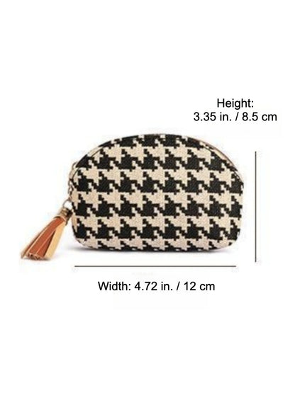 Cosbai - Houndstooth Pattern Coin Purse for Women