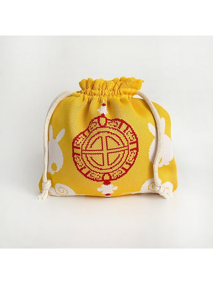 Cosbai - Rabbit Pattern Cute Drawstring Bag & Purse